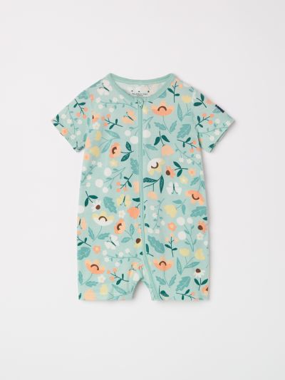 Polarn O. Pyret Lyhythihainen pyjamahaalari, kukkakuvio