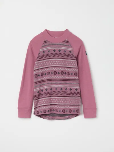 Polarn O. Pyret Pitkähihainen kerrastopaita merinovillaa jacquard-kuviolla, kuva 1 / 1