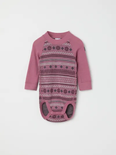Polarn O. Pyret Pitkähihainen body merinovillaa jacquard-kuviolla, kuva 1 / 1