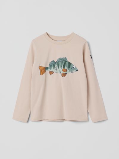 Polarn O. Pyret Pitkähihainen t-paita kalakuviolla