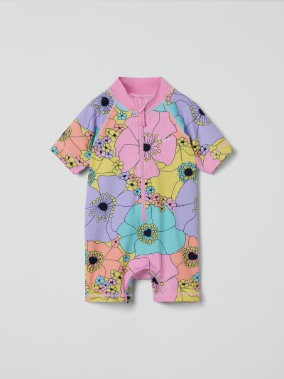 Polarn O. Pyret Lyhythihainen UV-uimahaalari kukkakuviolla