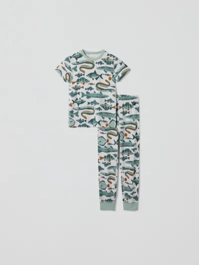 Polarn O. Pyret Lyhythihainen pyjama kalakuviolla, kuva 1 / 1