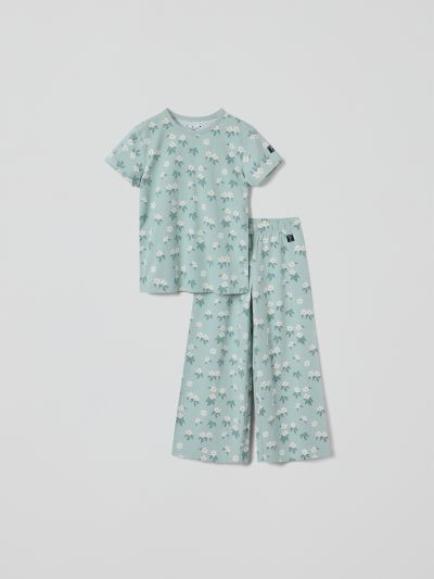 Polarn O. Pyret Lyhythihainen pyjama kukkakuviolla