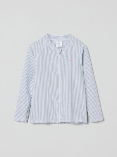 Polarn O. Pyret Raidallinen UV-paita vetoketjulla