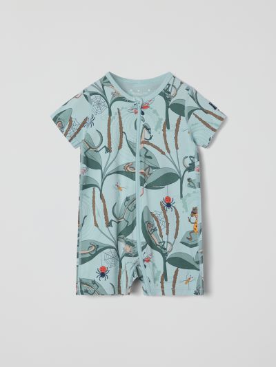 Polarn O. Pyret Lyhythihainen pyjamahaalari liskokuviolla