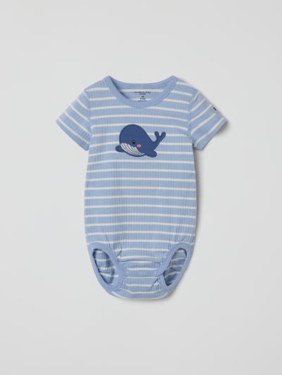 Polarn O. Pyret Lyhythihainen body valasapplikoinnilla