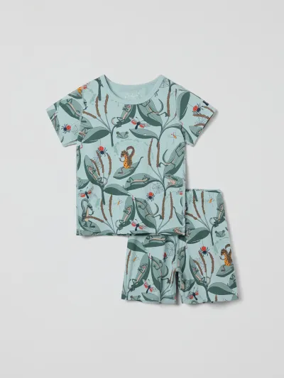 Polarn O. Pyret Lyhythihainen kaksiosainen pyjama liskokuviolla, kuva 1 / 1