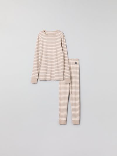 Polarn O. Pyret Aikuisten raidallinen housu- ja paitasetti