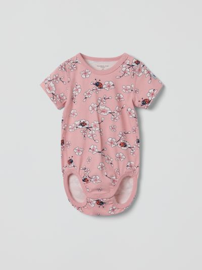 Polarn O. Pyret Lyhythihainen body kirsikankukkakuviolla