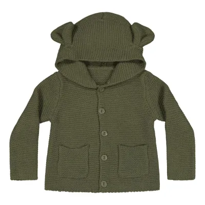 Metsola BEAR CARDIGAN, OLIVINE - 110/116
