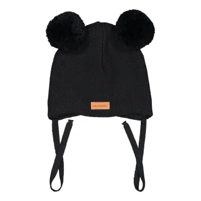 Metsola BABY BEANIE 2 POM, BLACK - 6-12 kk, kuva 1 / 1