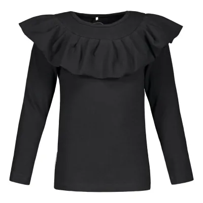 Metsola BASIC FRILLA T-SHIRT LS, BLACK - 110, kuva 1 / 1