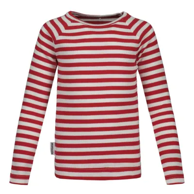 Metsola STRIPED SHIRT RIB, POPPY/WHITE - 80, kuva 1 / 1