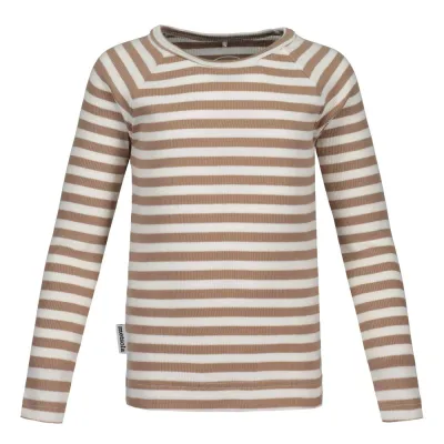 Metsola STRIPED SHIRT RIB, WOODSMOKE/WHITE - 98, kuva 1 / 1