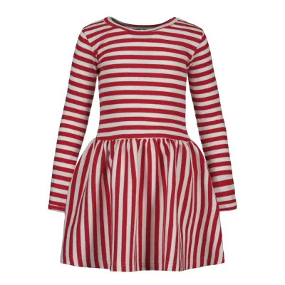 Metsola STRIPED DRESS RIB, POPPY/WHITE - 62/68, kuva 1 / 1