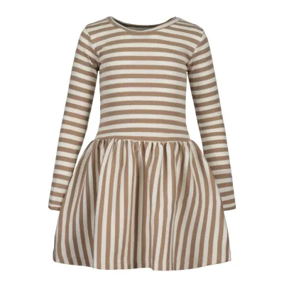 Metsola STRIPED DRESS RIB, WOODSMOKE/WHITE - 62/68, kuva 1 / 1