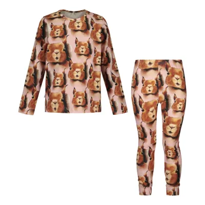 Metsola SQUIRREL PYJAMA SET, PINK - 122/128, kuva 1 / 1