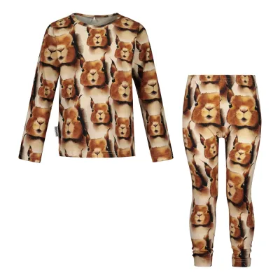 Metsola SQUIRREL PYJAMA SET, CREAM - 86/92, kuva 1 / 1
