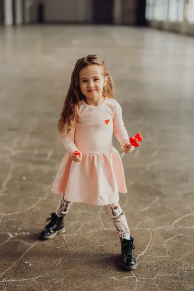 Metsola HEART RIB DRESS, LIGHT BLUE - 74/80, kuva 1 / 1