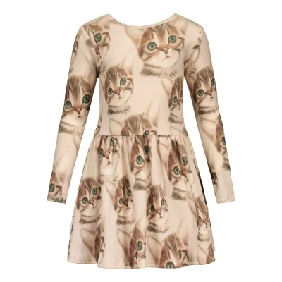 Metsola KITTEN RIB DRESS, CREAM - 122/128, kuva 1 / 1