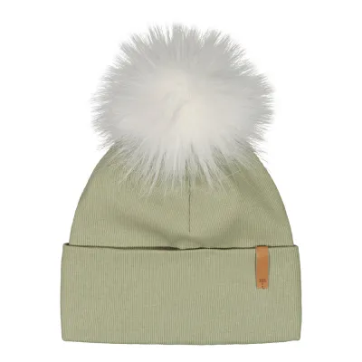 Metsola RIB BEANIE WITH FUR POM, PEAPOD - A, kuva 1 / 1