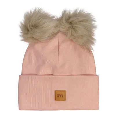 Metsola RIB BEANIE WITH 2 POM POMS, CUPCAKE - 1-2Y, kuva 1 / 1