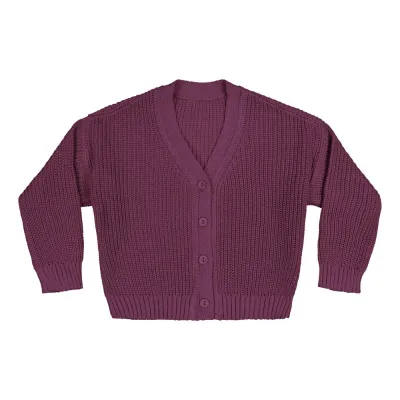 Metsola MERINO HUG CARDIGAN, DARK LOVELY LILAC - 110/116, kuva 1 / 1