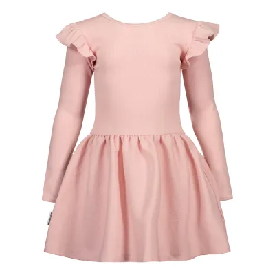 Metsola RIB FRILLA DRESS LS, BUBBLE GUM - 98/104, kuva 1 / 1