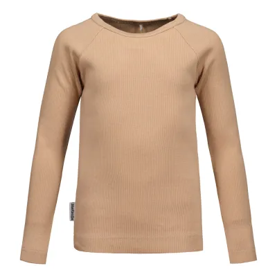 Metsola RIB SHIRT LS, MACADAMIA - 140, kuva 1 / 1