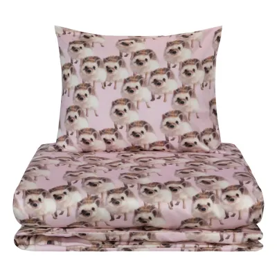 Metsola HEDGEHOG PINK JUNIOR BEDLINEN 120X160, PINK, kuva 1 / 1