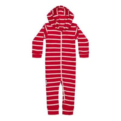 Metsola STRIPED RIB PLAYSUIT, POPPY/CREAMY - 68, kuva 1 / 1
