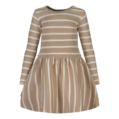 Metsola STRIPED RIB DRESS, PECAN/CREAMY - 134/140, kuva 1 / 1