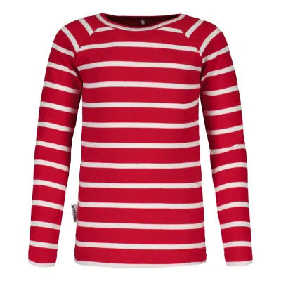 Metsola STRIPED RIB SHIRT LS, POPPY/CREAMY - 104, kuva 1 / 1