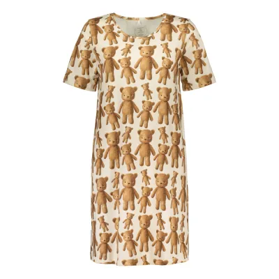 Metsola TEDDY BEAR CREAMY WOMENS NIGHT DRESS - L, kuva 1 / 1