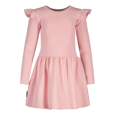 Metsola BF RIB FRILLA DRESS LS, BUBBLE GUM - 134/140, kuva 1 / 1