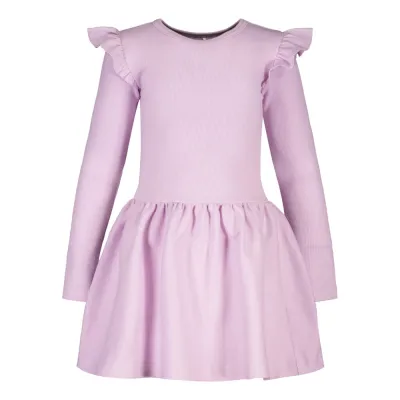 Metsola BF RIB FRILLA DRESS LS, SWEET LILAC - 122/128, kuva 1 / 1