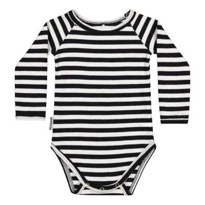 Metsola STRIPED RIB BODY LS, LICORICE/VANILLA - 68, kuva 1 / 1