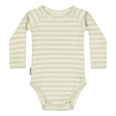Metsola STRIPED RIB BODY LS, LILY GREEN/VANILLA - 68, kuva 1 / 1