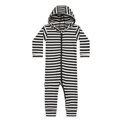 Metsola STRIPED RIB PLAYSUIT, LICORICE/VANILLA - 86, kuva 1 / 1