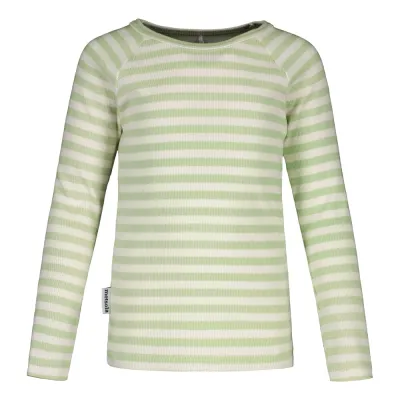 Metsola STRIPED RIB SHIRT LS, LILY GREEN/VANILLA - 116, kuva 1 / 1