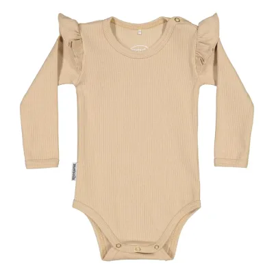 Metsola RIB FRILLA BODY LS, SANDY - 80, kuva 1 / 1