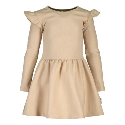 Metsola RIB FRILLA DRESS LS, SANDY - 98/104, kuva 1 / 1