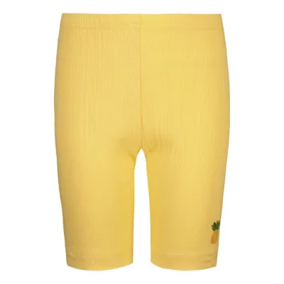 Metsola RIBBED BIKER SHORTS, CREAMY BANANA - 122/128, kuva 1 / 1