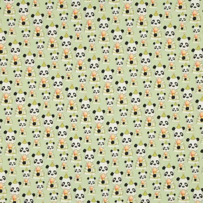 Kangaskarkelot TRIKOO PARTY PANDA | LILY GREEN 1M, kuva 1 / 1