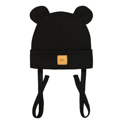 Metsola MERINO RIB BEAR BABY BEANIE -PIPO | BLACK - 2-6M, kuva 1 / 1