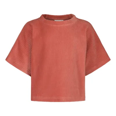 Love the Planet Velour -Cropattu T-Paita | Raspberry - 122/128, kuva 1 / 1