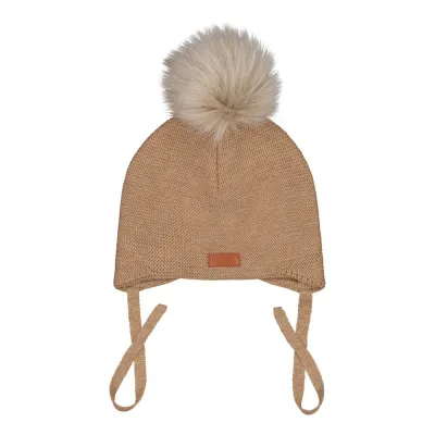 Happy Hearts Mini Crystal Hat -Merinovillapipo | Peanut Butter - 1-2Y