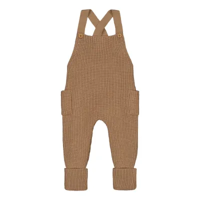 Little Things in Life Knitted Dungarees -Lappuhaalari, Merinovilla | Peanut Butter - 62/68, kuva 1 / 1