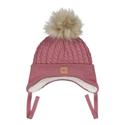 Little Things in Life Fur Pom Cable Baby Beanie -Merinovillapipo | Wild Rose - 1-2Y, kuva 1 / 1