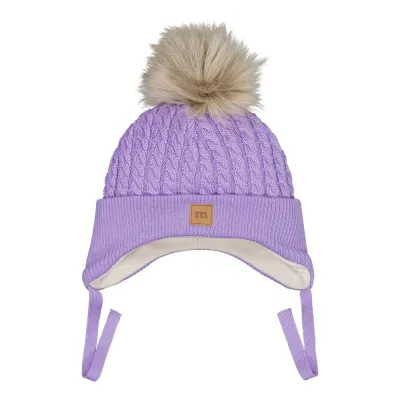 Little Things in Life Fur Pom Cable Baby Beanie -Merinovillapipo | Icy Lilac - 0-2M, kuva 1 / 1